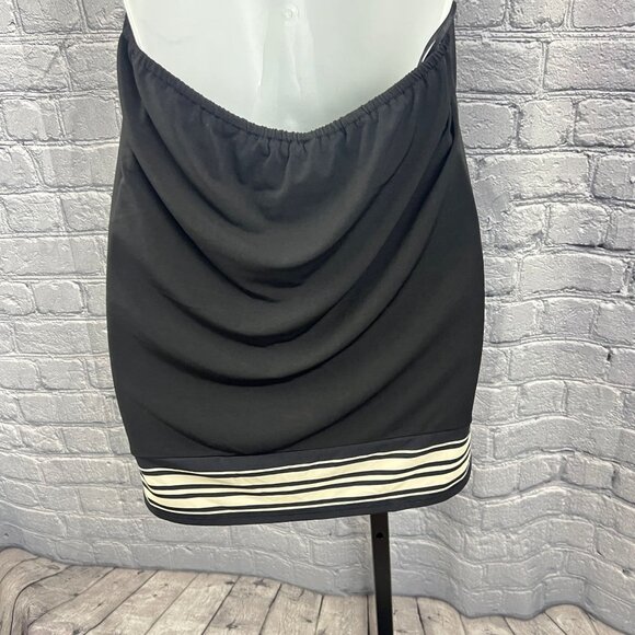 MICHAEL Michael Kors Striped-Hem Halter Top Size L Black - Picture 5 of 7